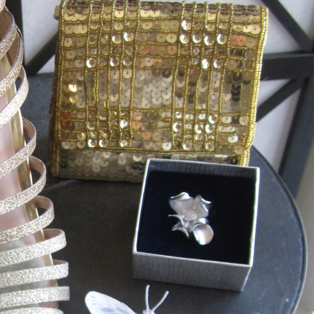 Little Gold Sequin Evening Bag